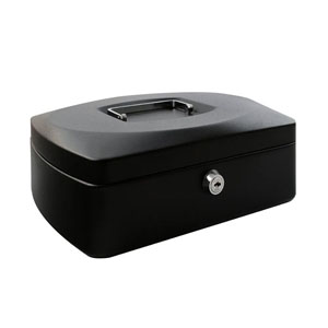 12" Black Cash Box - 1x Per Pack