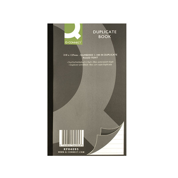 Q-Connect Duplicate Receipt Book 210mm x 127mm - 1x Per Pack