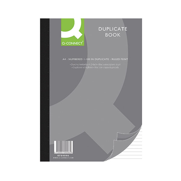Q Connect Duplicate Receipt Book A4 - 1x Per Pack