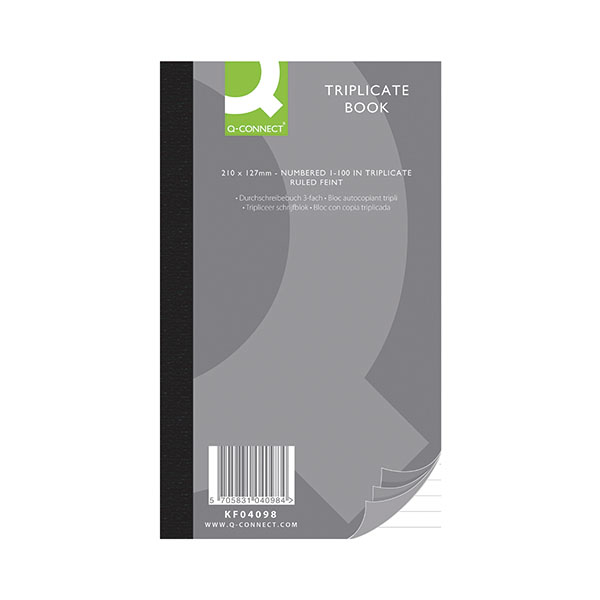 Q-Connect Triplicate Receipt Book 210mm x 127mm - 1x Per Pack