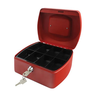 8" Red Cash Box - 1x Per Pack