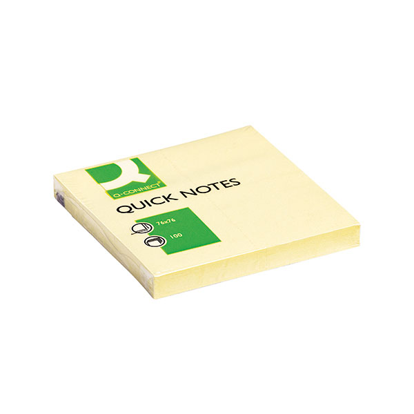 Q-Connect Yellow 76mm x 76mm Quick Notes - 12x Per Pack