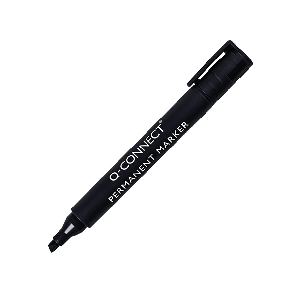 Q-Connect Permanent Marker Chisel Tip Black - 10x Per Pack