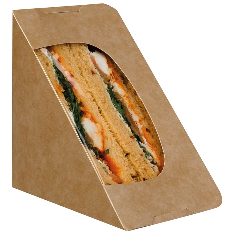 Sandwich Wedge Boxes Self Seal Kraft Pack 125.5x75/76x125.5mm - 500 Per Pack