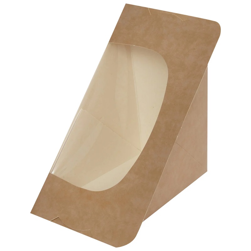 Sandwich Wedge Boxes Self Seal Kraft Pack 125.5x75/76x125.5mm - 500 Per Pack