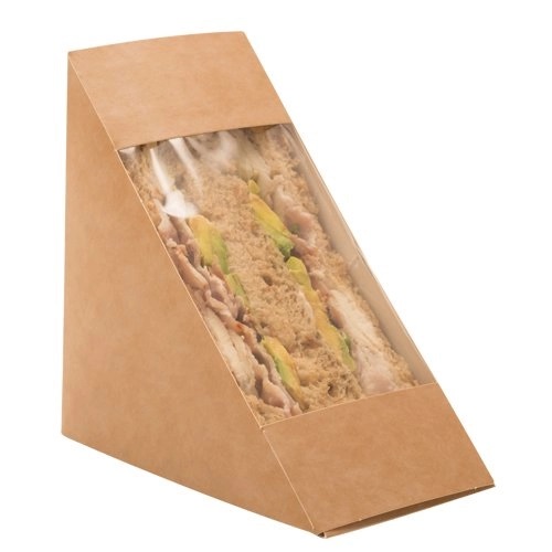 Kraft Compostable Deep Fill Sandwich Pack 123x52x123mm - 500x Per Pack