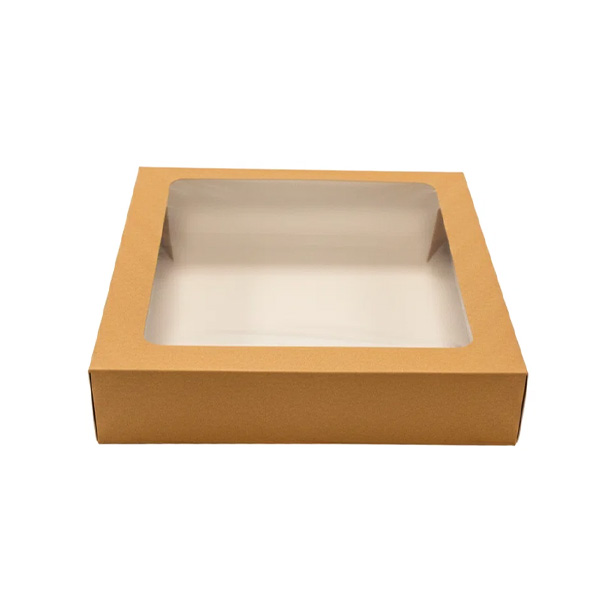 Kraft Brown Apple Tart Box With Window - 100x Per Case