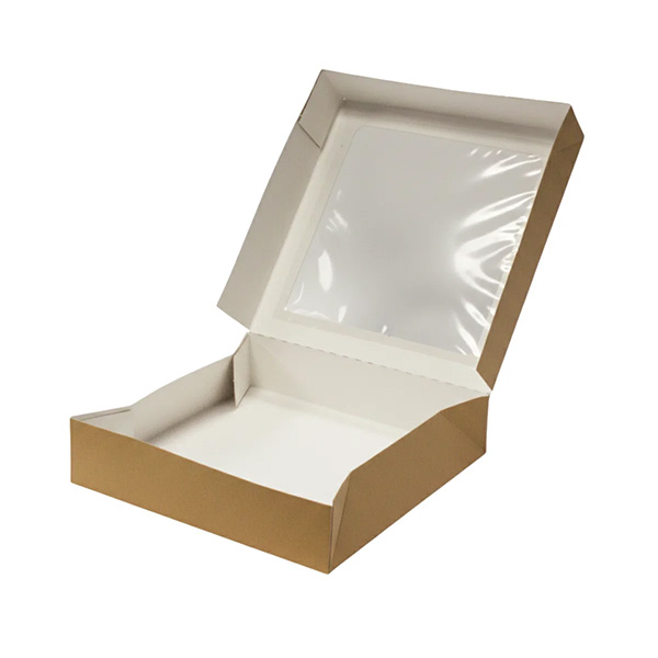 Kraft Brown Apple Tart Box With Window - 100x Per Case