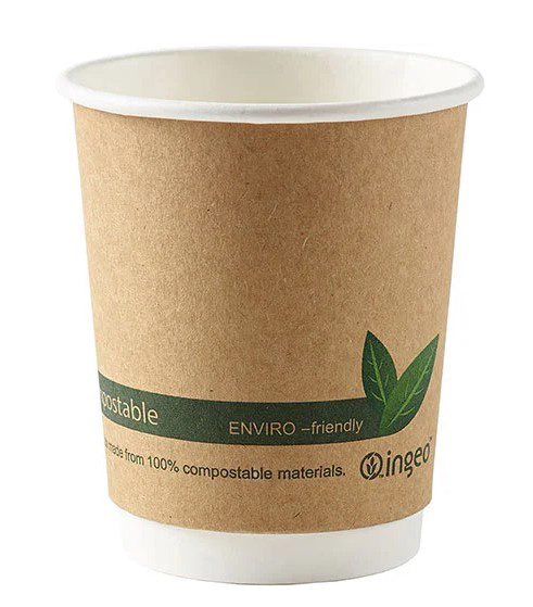 10oz Kraft Compostable Double Wall Cups - 25x Per Pack