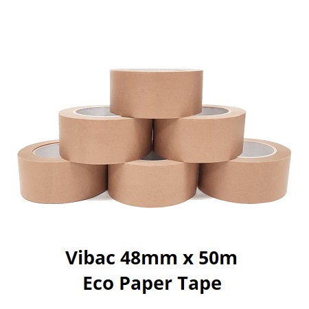 Vibac Eco Kraft Paper Tape 48mm x 50Metres - 6x Rolls Per Pack