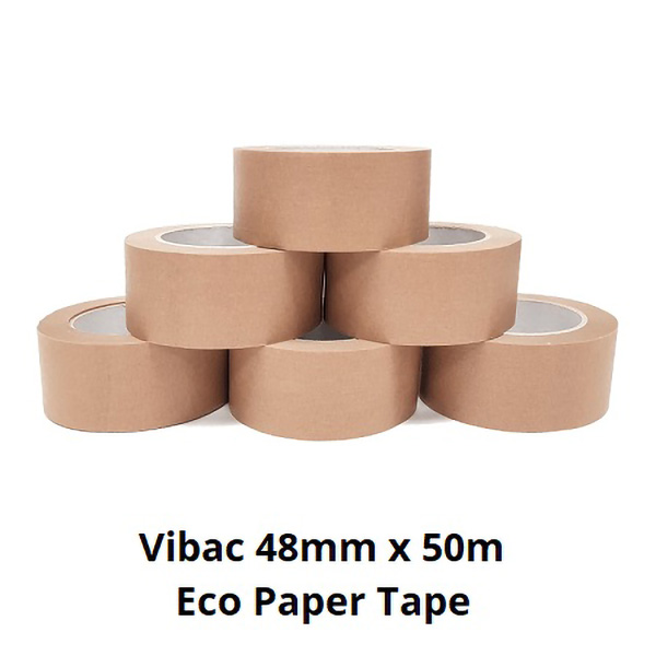 Vibac Eco Kraft Paper Tape 48mm x 50Metres - 6x Rolls Per Pack