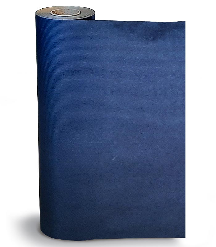 Dark Blue Pure Ribbed Kraft Rolls - 500mm x 100m 65gsm - 1x Roll Per Pack