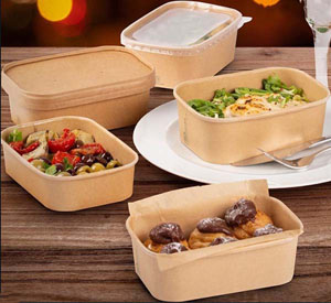 Large Kraft Food Containers 1000ml - 50x Per Pack