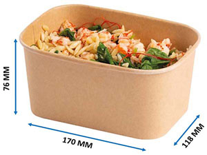 Large Kraft Food Containers 1000ml - 50x Per Pack