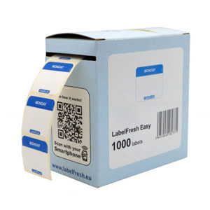 Food Safety Labels - Monday - 25mm x 25mm - 1000x Per Pack