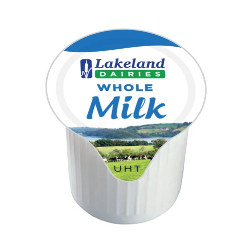 Lakeland Dairies Whole Fat Milk Pots 12ml - 120x Per Pack