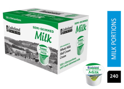 Lakeland Semi-Skimmed Milk Pots - 120x Per Pack