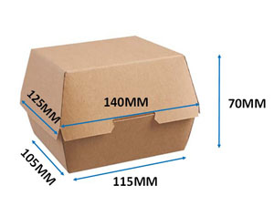 Clamshell Kraft Burger Box Large - 250x Per Case