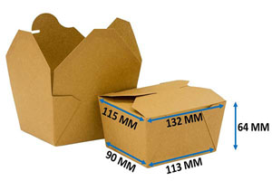 No.1 Multi-Food Kraft Boxes - 760ml Lockable Lid - 50x Per Pack