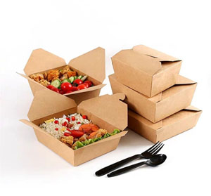 No.3 Multi-Food Kraft Boxes - 1800ml Lockable Lid - 40x Per Pack