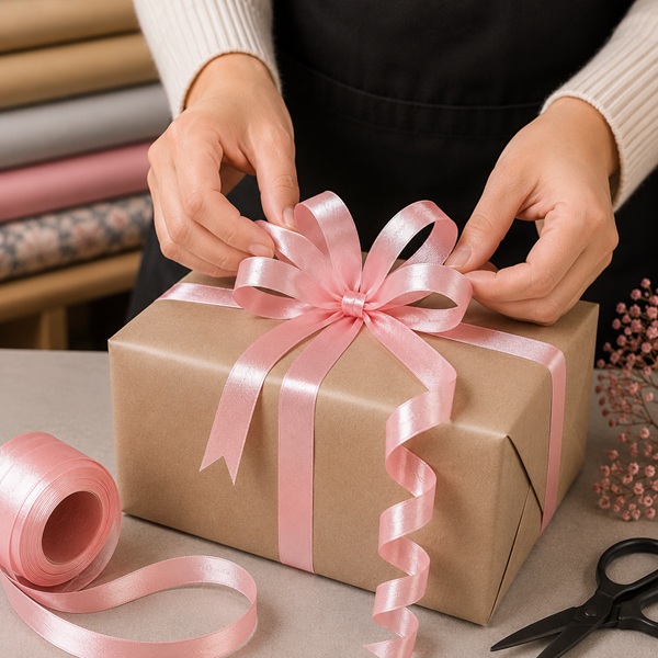 Curling Ribbon Light Pink Glossy - 7mm x 10m  - 1x Roll Per Pack
