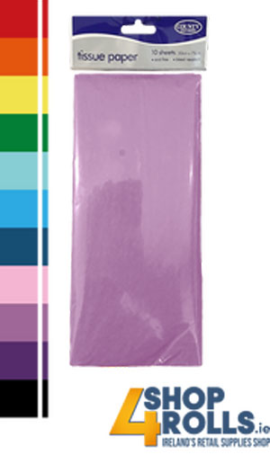 Tissue Paper, Lilac - 50cm x 75cm - 10 Sheets Per Pack