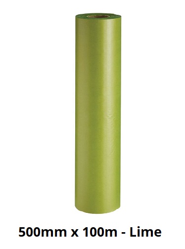 Lime Green Pure Ribbed Kraft Rolls - 500mm x 100m 65gsm - 1x Roll Per Pack