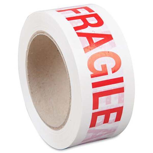 Fragile - Printed Tape 48mm x 66 Metres - 1x Roll Per Pack