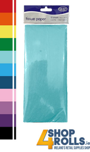 Tissue Paper, Turquoise - 50cm x 75cm - 10x Sheets Per Pack