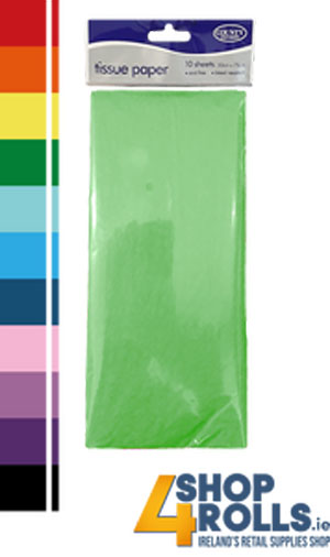 Tissue Paper, Lt Green - 50cm x 75cm - 10x Sheets Per Pack