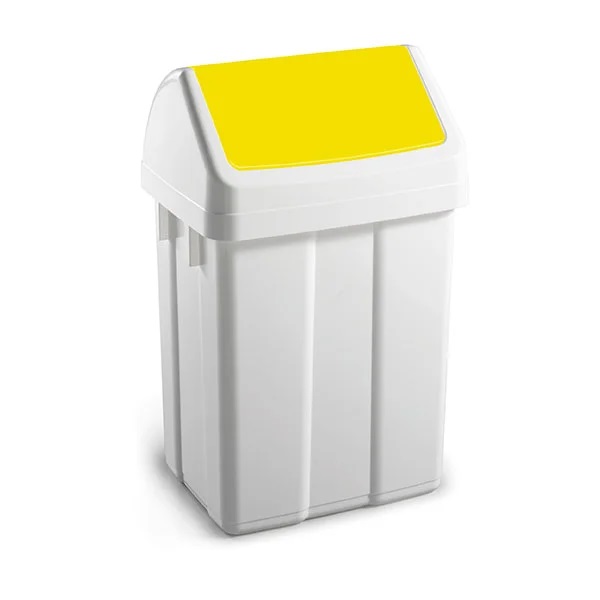 Max High quality swing bin 50 litre Yellow - 1 Per Pack