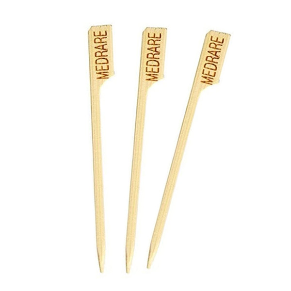 Bamboo Steak Markers - Med Rare - 90mm - 100x Per Pack