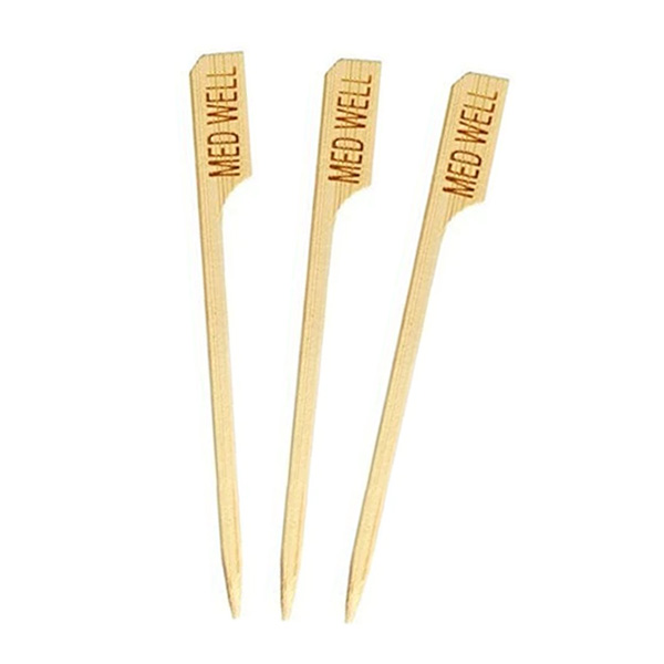 Bamboo Steak Markers Med Well - 90mm - 100x Per Pack