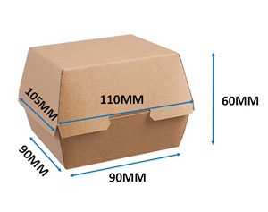 Clamshell Kraft Burger Box Medium - 250 Per Pack