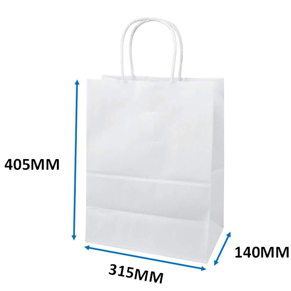 Medium Fashion Bags - Twisted Handle White - 125x Per Pack