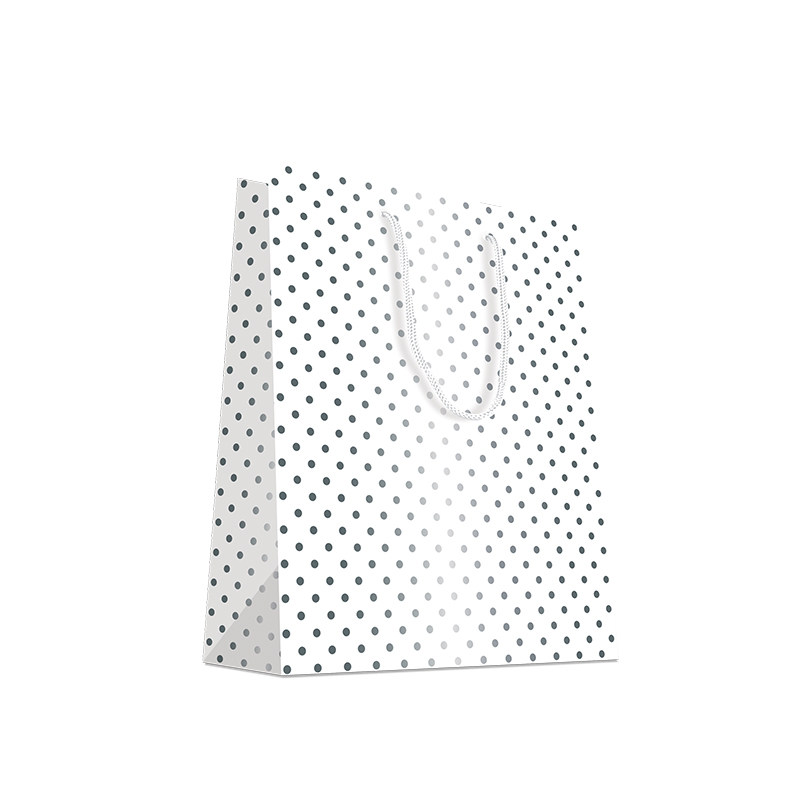 Luxury Metallic Gift Bag with Cotton Handles - Design Dots - Small Size - 20x Per Pack