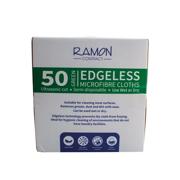 Microfibre Edgeless Boxed Cloth Green 320x300mm - 50x Per Pack