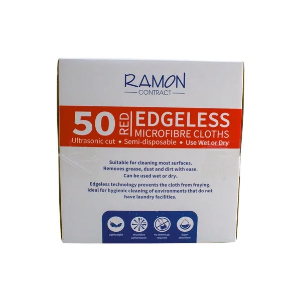 Microfibre Edgeless Boxed Cloth Red 320x300mm - 50x Per Pack
