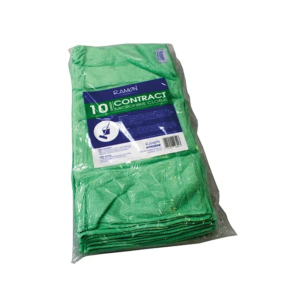 Microfibre General Purpose Cloth Green 400mm x 400mm 200GSM - 10x Per Pack
