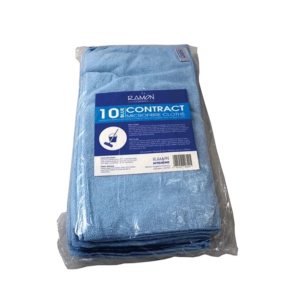 Microfibre General Purpose Cloth Blue 400mm x 400mm 200GSM - 10x Per Pack