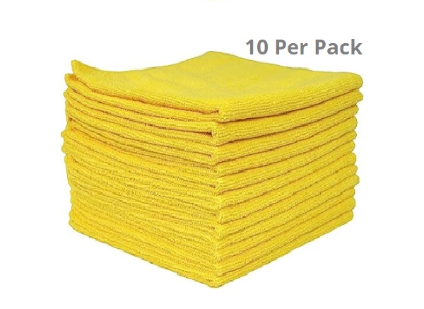 Premium Microfibre Cloths Yellow - 40 x 40cm 300GSM - 10x Per Pack