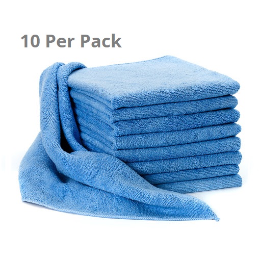Premium Microfibre Cloths Blue - 40 x 40cm 300GSM - 10x Per Pack