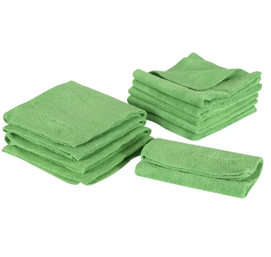 Performance Microfibre Cloths Green - 40 x 40cm 200GSM - 10x Per Pack