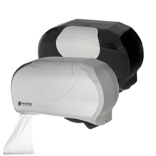 Mini Twin Toilet Roll Dispenser White - 2x 13 cm Diameter Rolls - 1 Per Pack