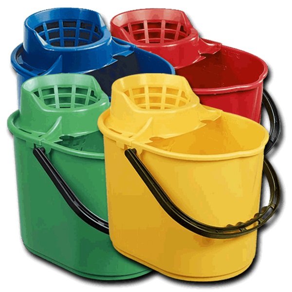 Deluxe Mop Bucket with Wringer Yellow 12x Litre - 1x Per Pack