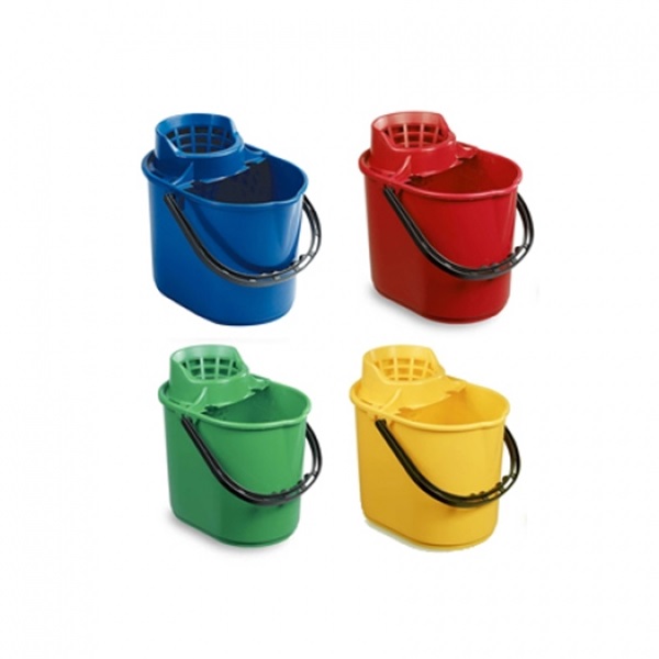 Delux Mop Bucket with Wringer Yellow 12 Litre - 1x Per Pack