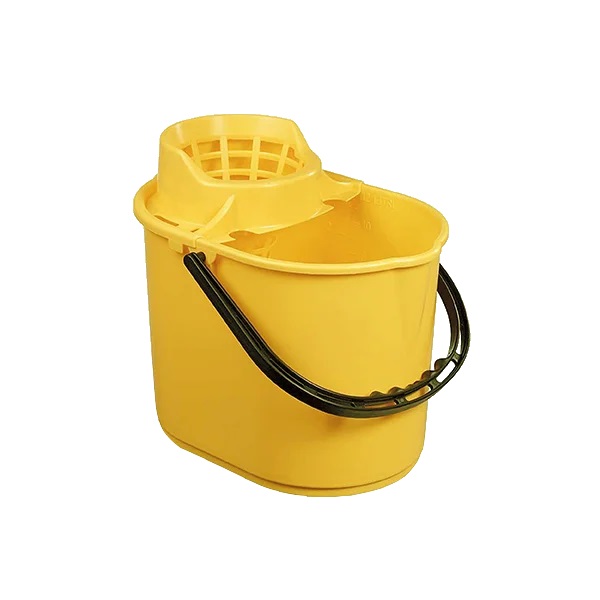 Delux Mop Bucket with Wringer Yellow 12 Litre - 1x Per Pack