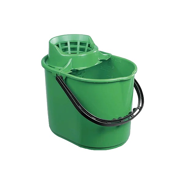 Delux Mop Bucket with Wringer Green 12 Litre - 1x Per Pack