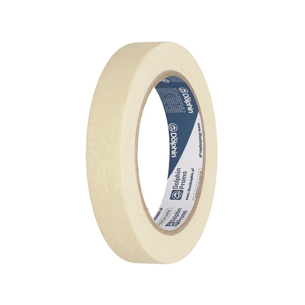 Blue Dolphin Masking Tape White, Yellow - 19mm x 50m - 1x Roll Per Pack