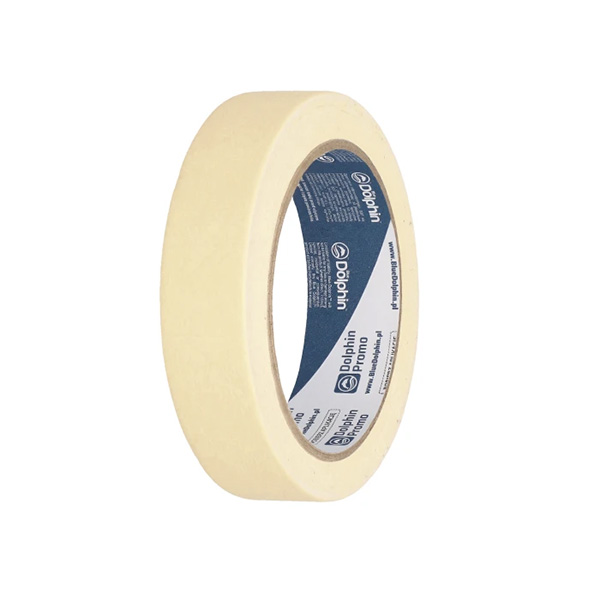 Blue Dolphin Masking Tape White, Yellow - 25mm x 50m - 1x Roll Per Pack